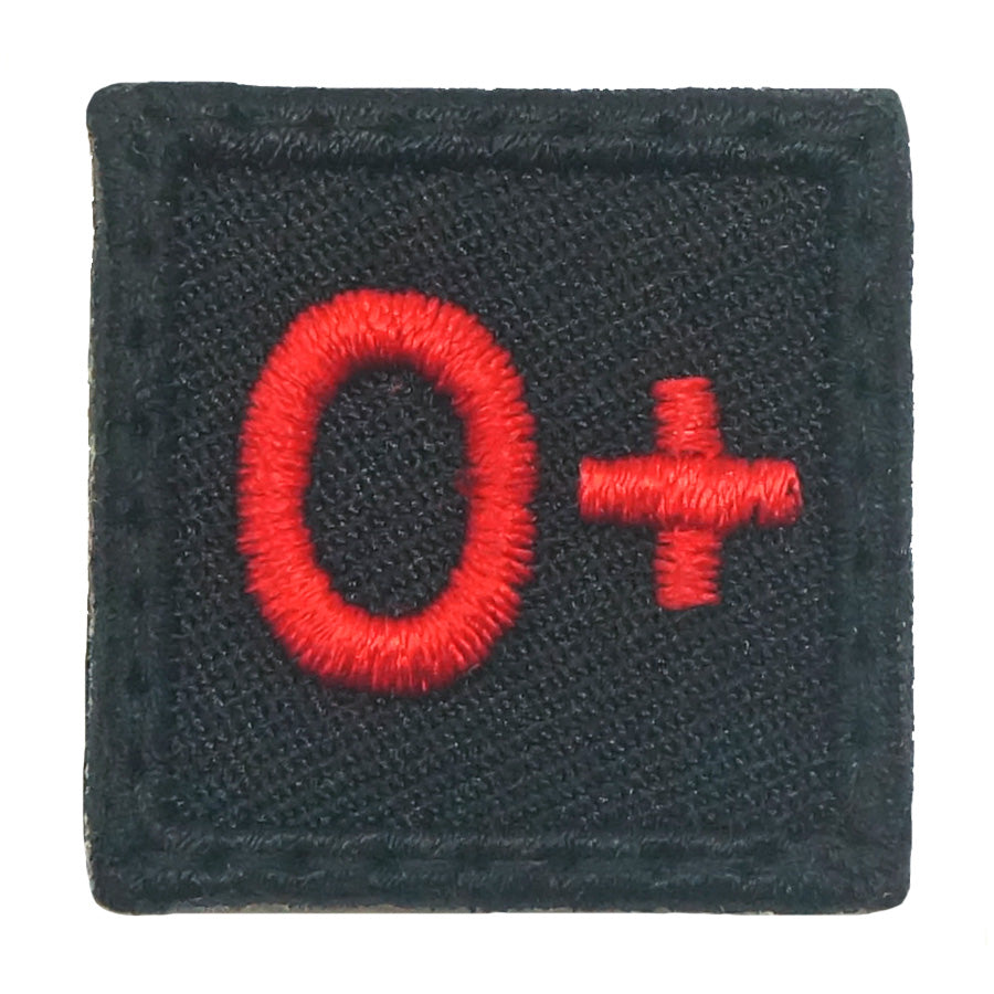 HGS BLOOD GROUP 1" PATCH, O+ (BLACK RED)