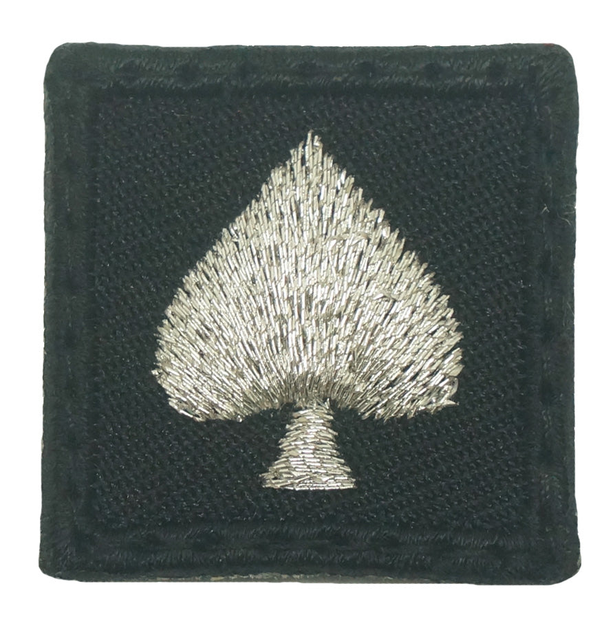 1" MINI SPADE PATCH - BLACK METALLIC SILVER