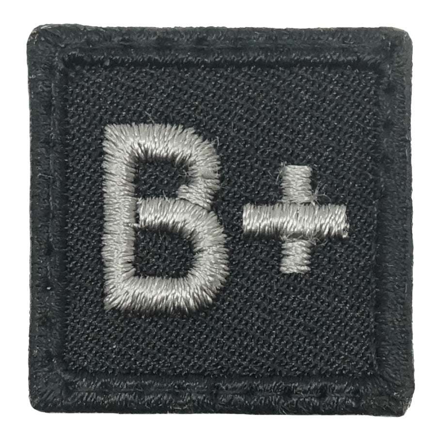 HGS BLOOD GROUP 1" PATCH, B+ (BLACK FOLIAGE)