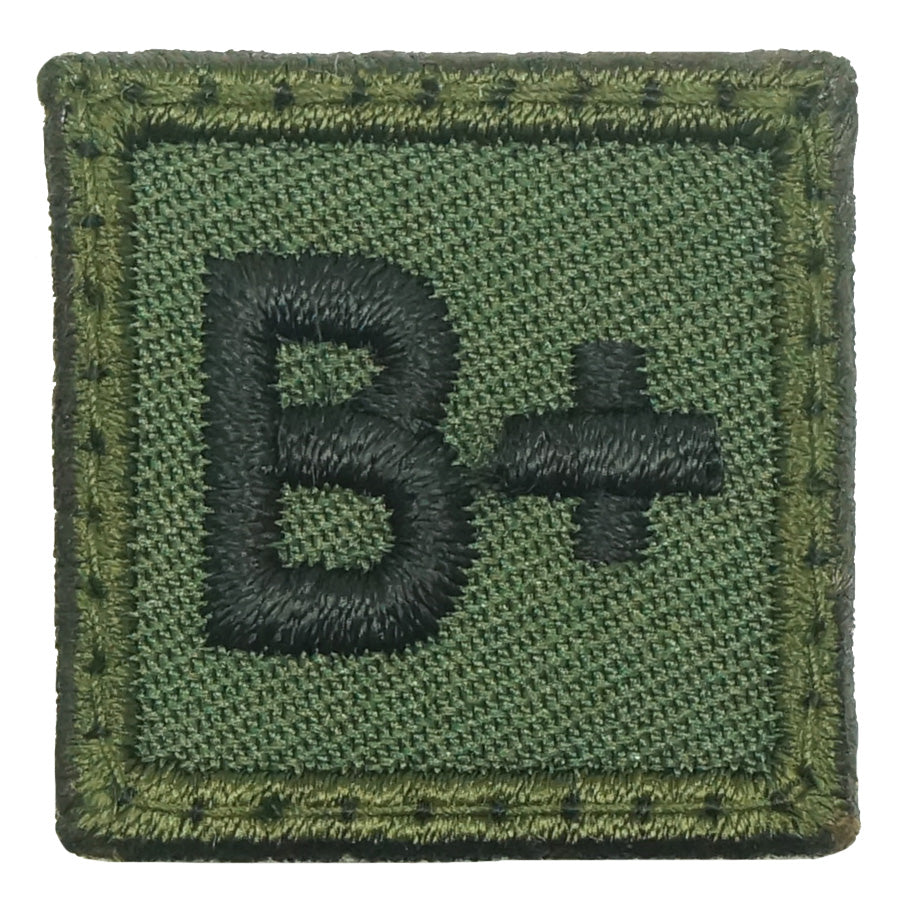 HGS BLOOD GROUP 1" PATCH, B+ (OD GREEN)