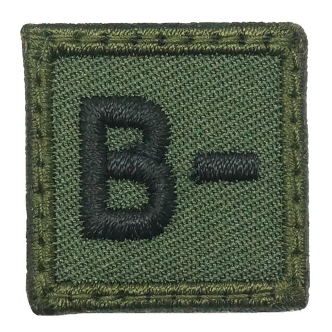HGS BLOOD GROUP 1" PATCH, B- (OD GREEN)