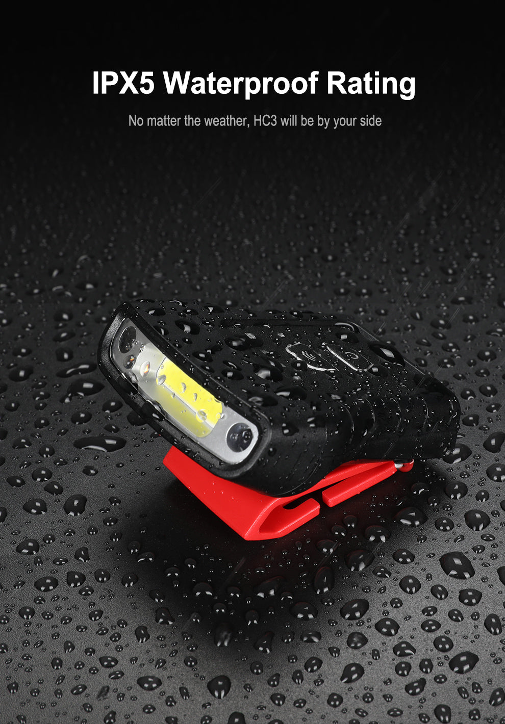 KLARUS HC3 VISOR CLIP MOTION-SENSING RECHARGEABLE HEADLAMP (BUILT-IN 500mAh BATTERY) - 100 LUMENS