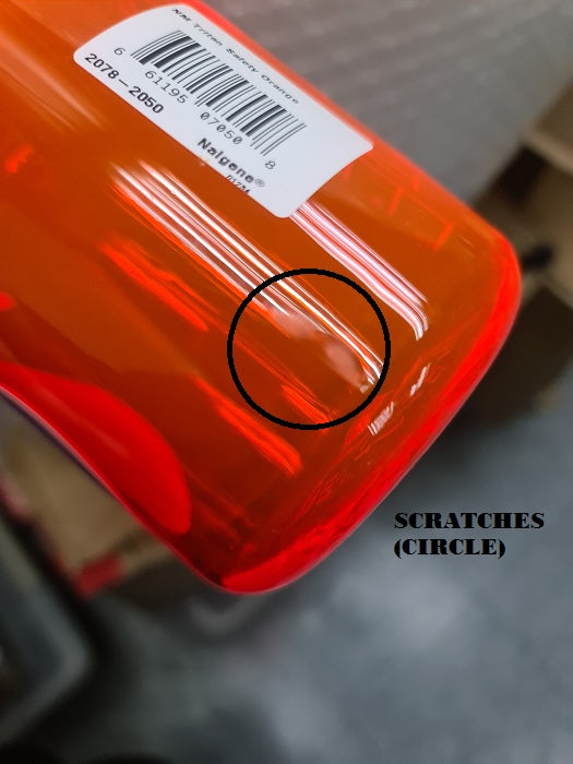 NALGENE NARROW MOUTH 16 OZ / 500 ML - SAFETY ORANGE (OLD STOCK WITH SOME SCRATCHES)