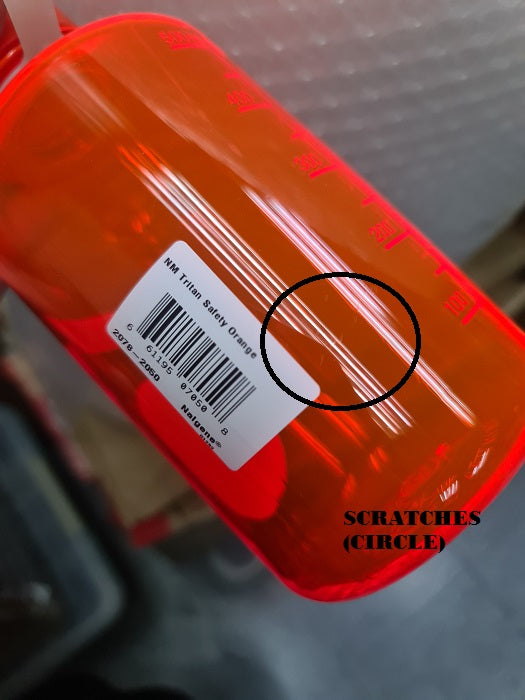 NALGENE NARROW MOUTH 16 OZ / 500 ML - SAFETY ORANGE (OLD STOCK WITH SOME SCRATCHES)