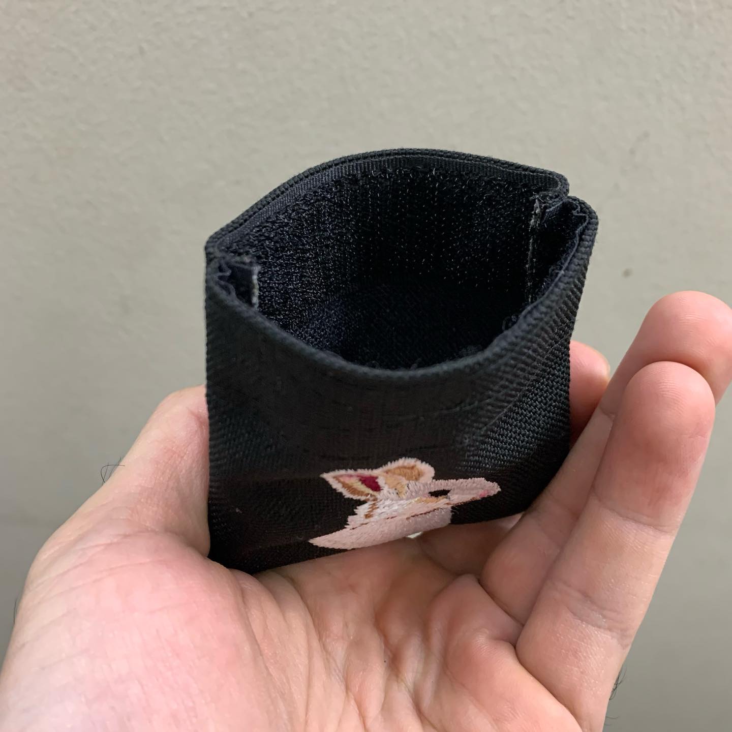 MIL-SPEC COIN PURSE WITH RABBIT EMBROIDERY - BLACK