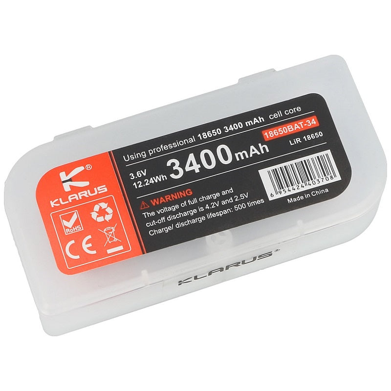 KLARUS 3400MAH 18650 LITHIUM ION BATTERY 3.6V (18650BAT-34)