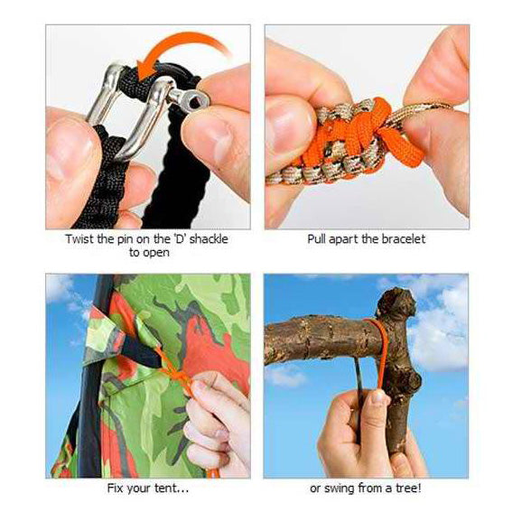 550 PARACORD SURVIVAL BRACELET - ORANGE - Hock Gift Shop | Army Online Store in Singapore