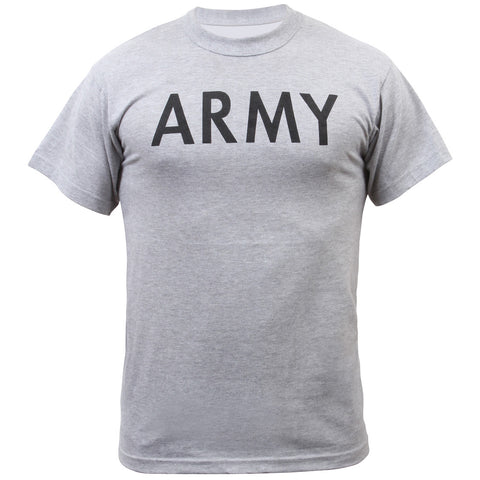 ROTHCO GREY PHYSICAL TRAINING T-SHIRT - ARMY PRINT - Hock Gift Shop | Army Online Store in Singapore