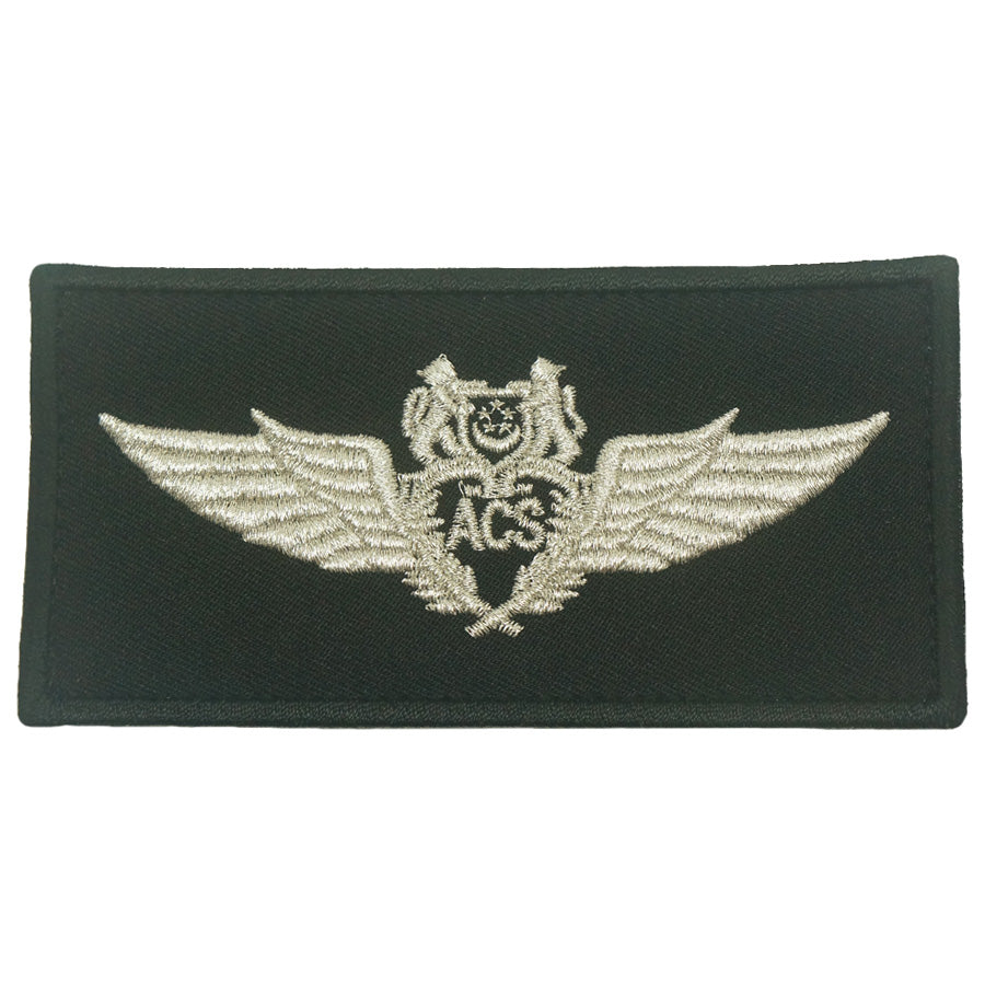 ACS WING PATCH - BLACK SILVER