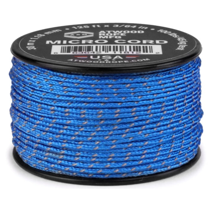 ATWOOD ROPE MFG MICRO CORD (125FT) - BLUE REFLECTIVE