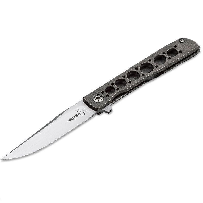 BOKER PLUS BRAD ZINKER URBAN TRAPPER PETITE FLIPPER 2.75" VG10 SATIN BLADE, TITANIUM HANDLES (01BO780)