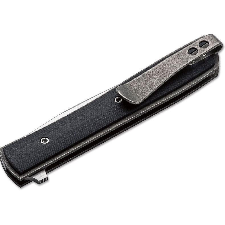 BOKER PLUS BRAD ZINKER URBAN TRAPPER PETITE FLIPPER 2.75" VG10 SATIN BLADE, BLACK G10 HANDLES (01BO782)