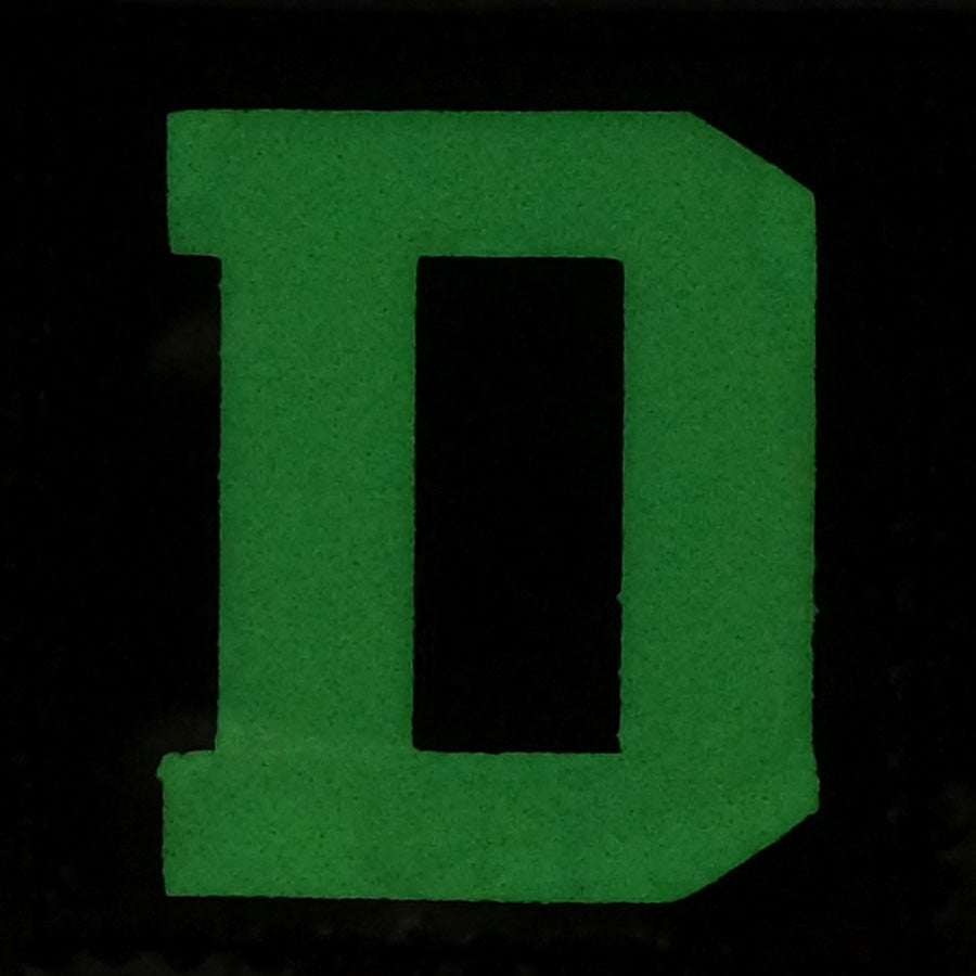 BIG LETTER D GITD PATCH - GLOW IN THE DARK