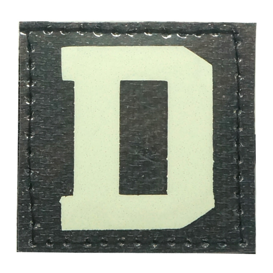 BIG LETTER D GITD PATCH - GLOW IN THE DARK