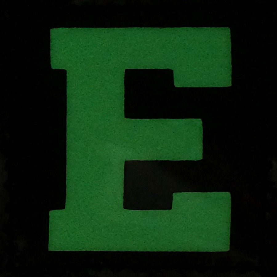 BIG LETTER E GITD PATCH - GLOW IN THE DARK