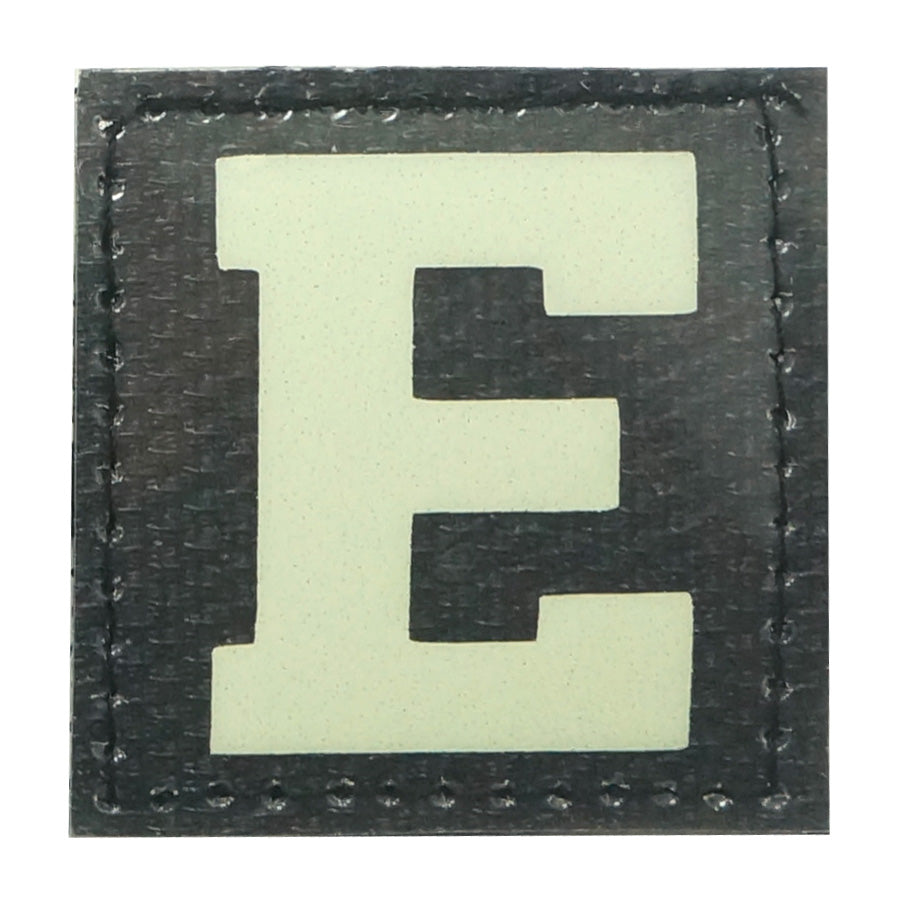 BIG LETTER E GITD PATCH - GLOW IN THE DARK