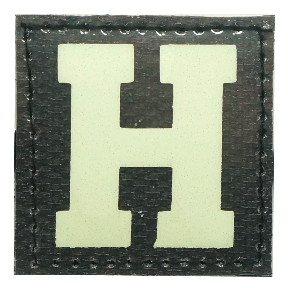 BIG LETTER H GITD PATCH - GLOW IN THE DARK
