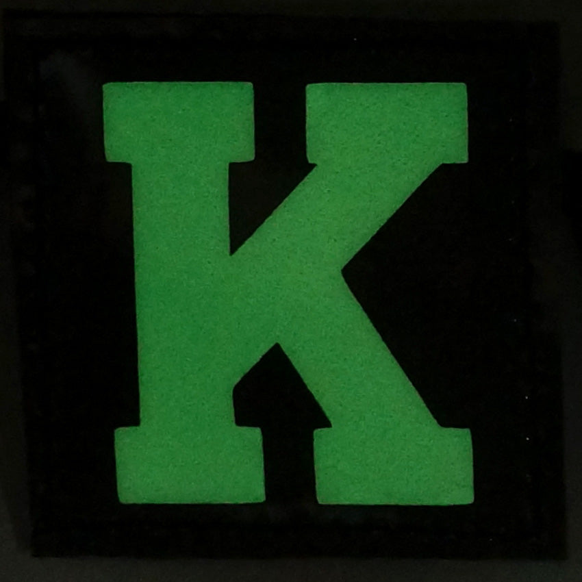 BIG LETTER K GITD PATCH - GLOW IN THE DARK