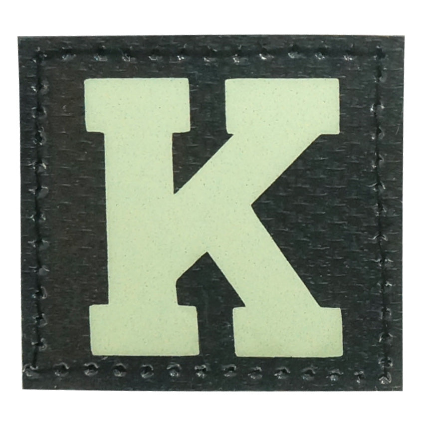 BIG LETTER K GITD PATCH - GLOW IN THE DARK