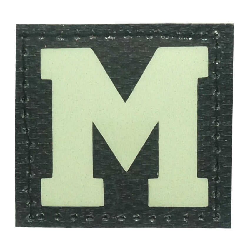 BIG LETTER M GITD PATCH - GLOW IN THE DARK