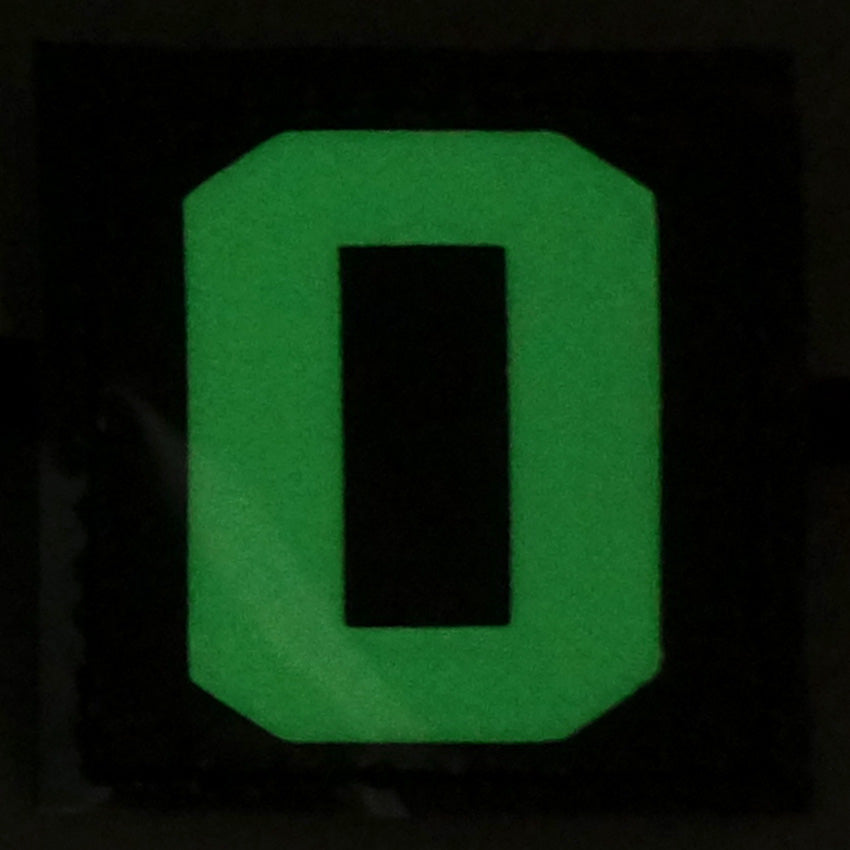 BIG LETTER O GITD PATCH - GLOW IN THE DARK