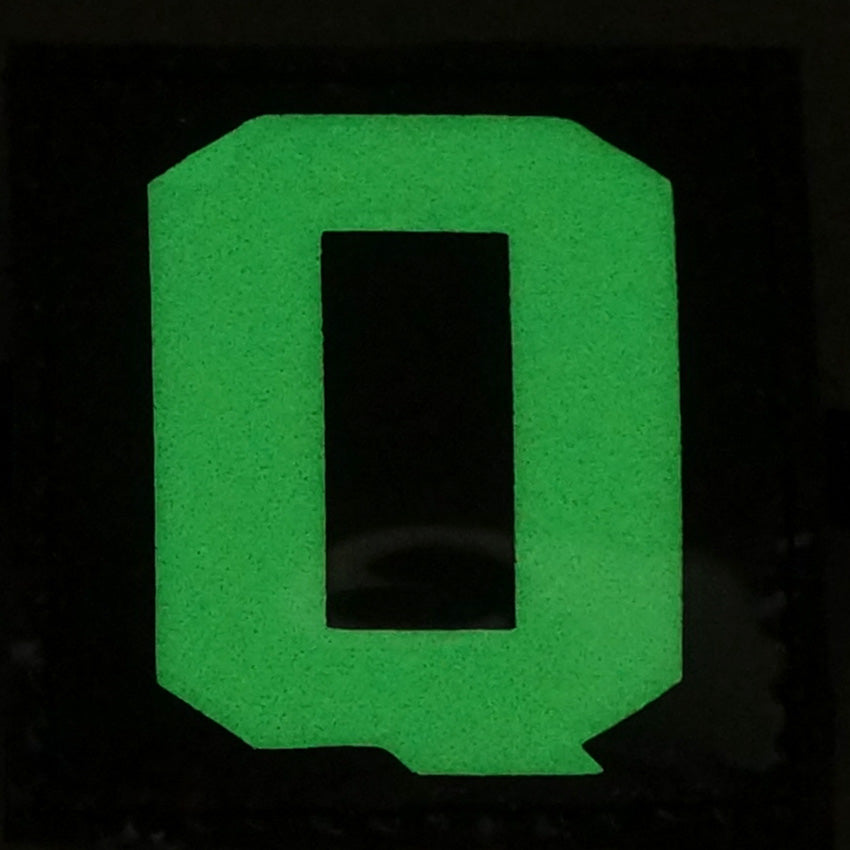 BIG LETTER Q GITD PATCH - GLOW IN THE DARK