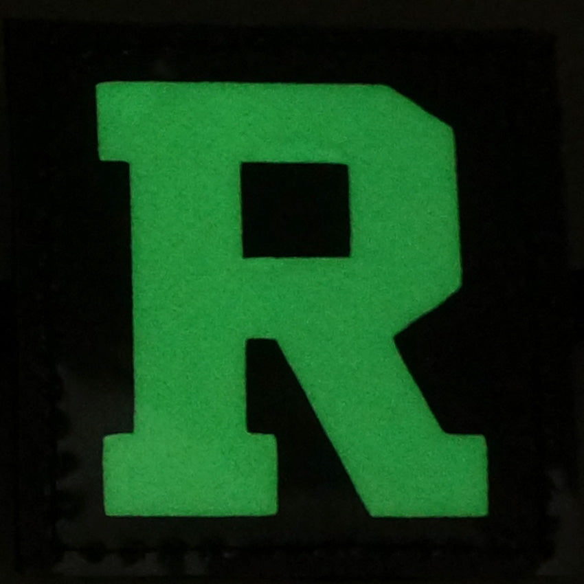 BIG LETTER R GITD PATCH - GLOW IN THE DARK