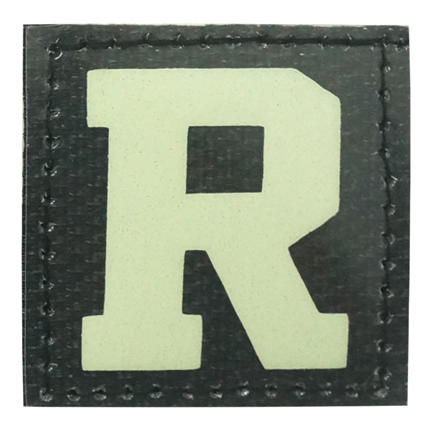 BIG LETTER R GITD PATCH - GLOW IN THE DARK