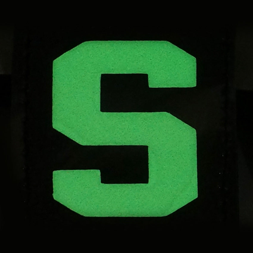 BIG LETTER S GITD PATCH - GLOW IN THE DARK