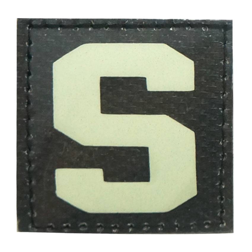 BIG LETTER S GITD PATCH - GLOW IN THE DARK