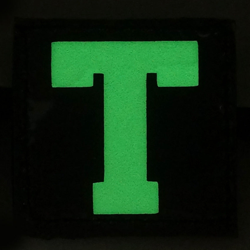 BIG LETTER T GITD PATCH - GLOW IN THE DARK
