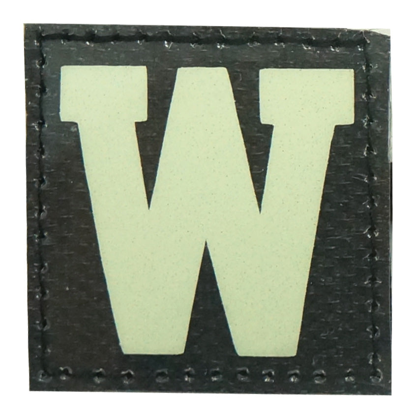 BIG LETTER W GITD PATCH - GLOW IN THE DARK