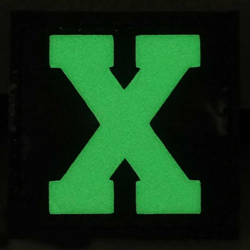 BIG LETTER X GITD PATCH - GLOW IN THE DARK