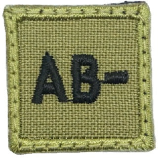 HGS BLOOD GROUP 1" PATCH, AB- (OLIVE GREEN)