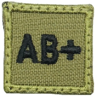 HGS BLOOD GROUP 1" PATCH, AB+ (OLIVE GREEN)