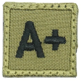 HGS BLOOD GROUP 1" PATCH, A+ (OLIVE GREEN)