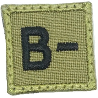 HGS BLOOD GROUP 1" PATCH, B- (OLIVE GREEN)