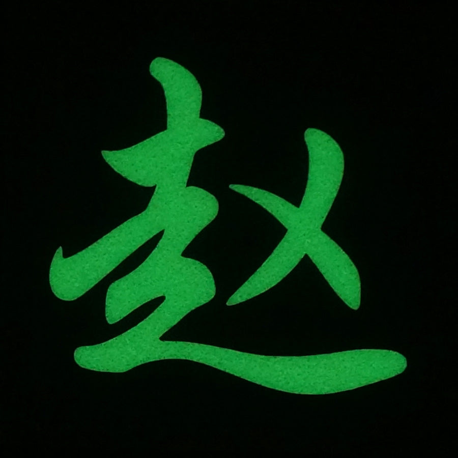CHINESE SURNAME GLOW IN THE DARK PATCH - ZHAO 赵