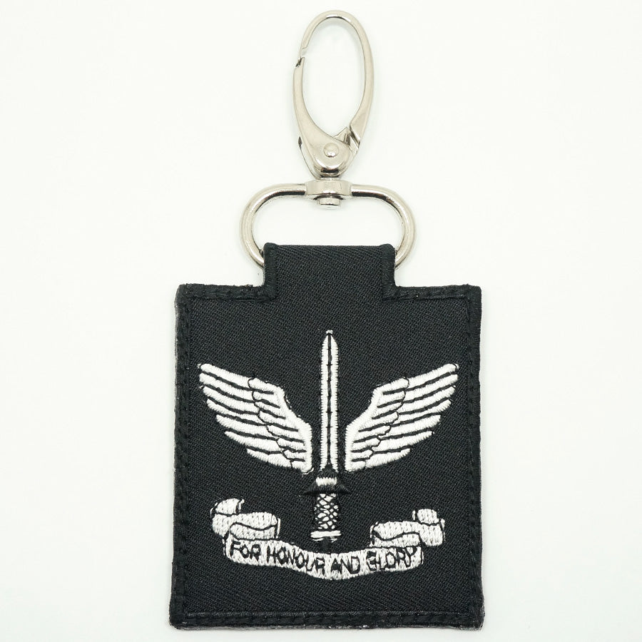 COMMANDO UNIT LOGO KEYCHAIN - BLACK WHITE