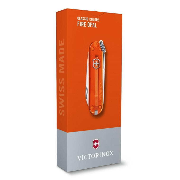 VICTORINOX CLASSIC SD TRANSPARENT, 58MM - FIRE OPAL