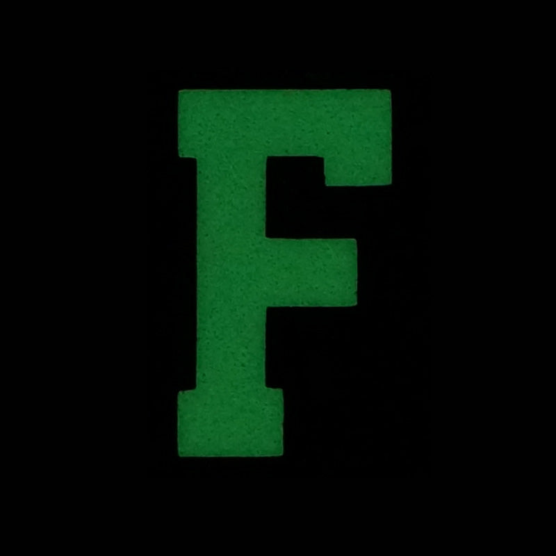 HGS LETTER F PATCH - GLOW IN THE DARK