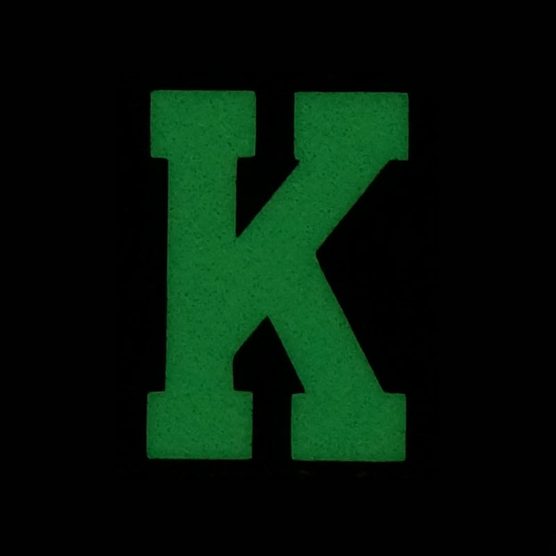 HGS LETTER K PATCH - GLOW IN THE DARK