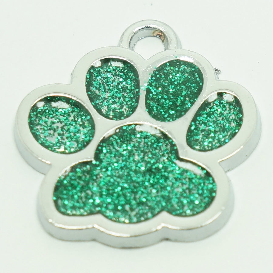 GLITTER PAW PRINT ZINC ALLOY PET TAG - 2019 VERSION