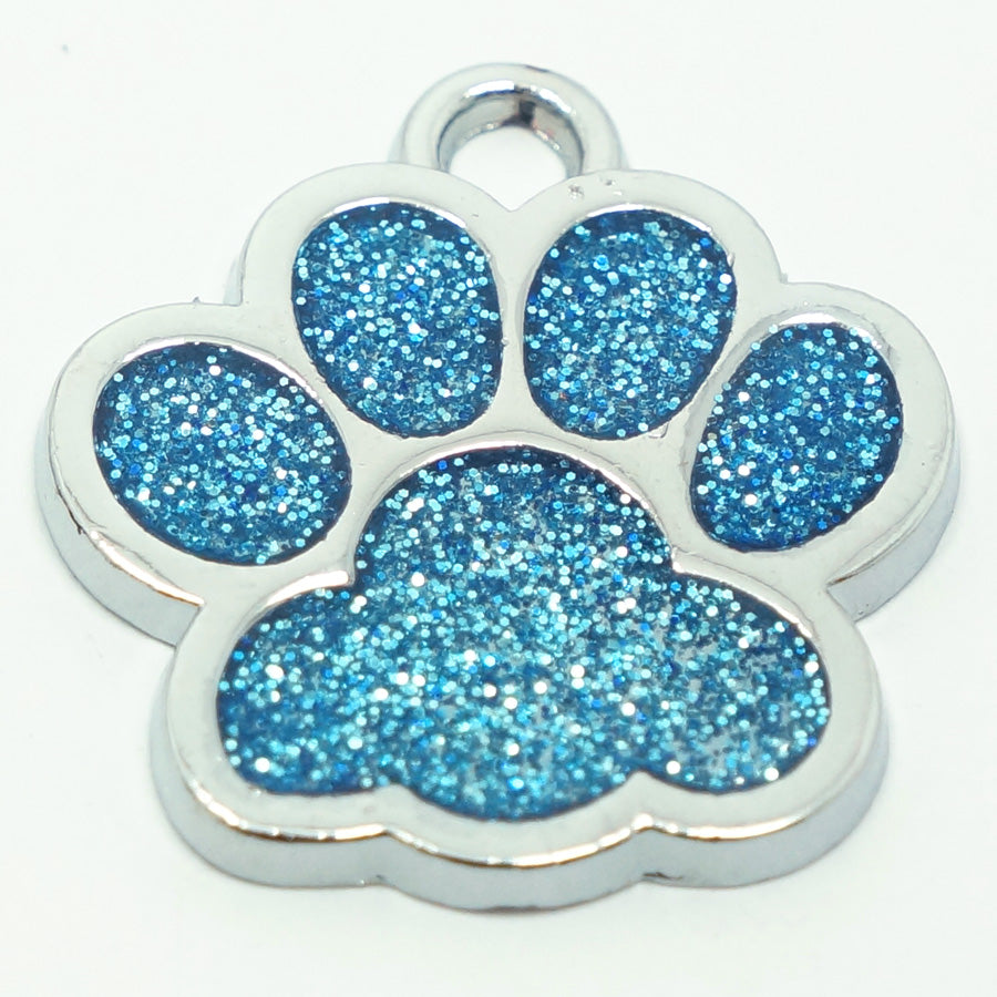 GLITTER PAW PRINT ZINC ALLOY PET TAG - 2019 VERSION