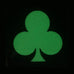 PLAYING CARD SYMBOL CLUBS GITD PATCH - GLOW IN THE DARK