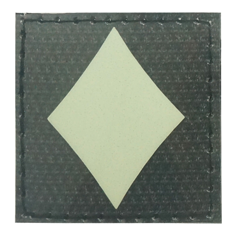 PLAYING CARD SYMBOL DIAMONDS GITD PATCH - GLOW IN THE DARK