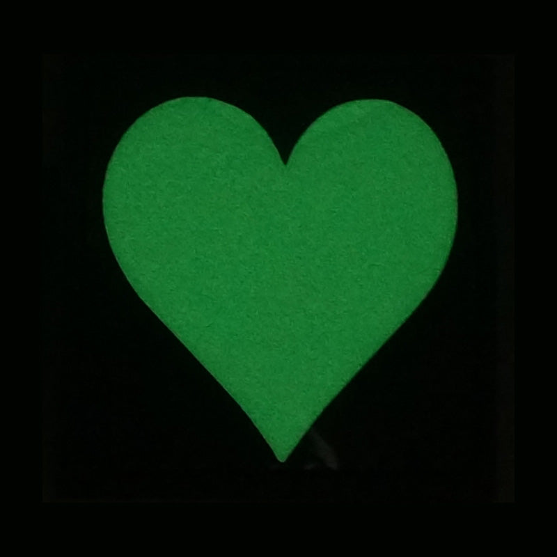 PLAYING CARD SYMBOL HEARTS GITD PATCH - GLOW IN THE DARK