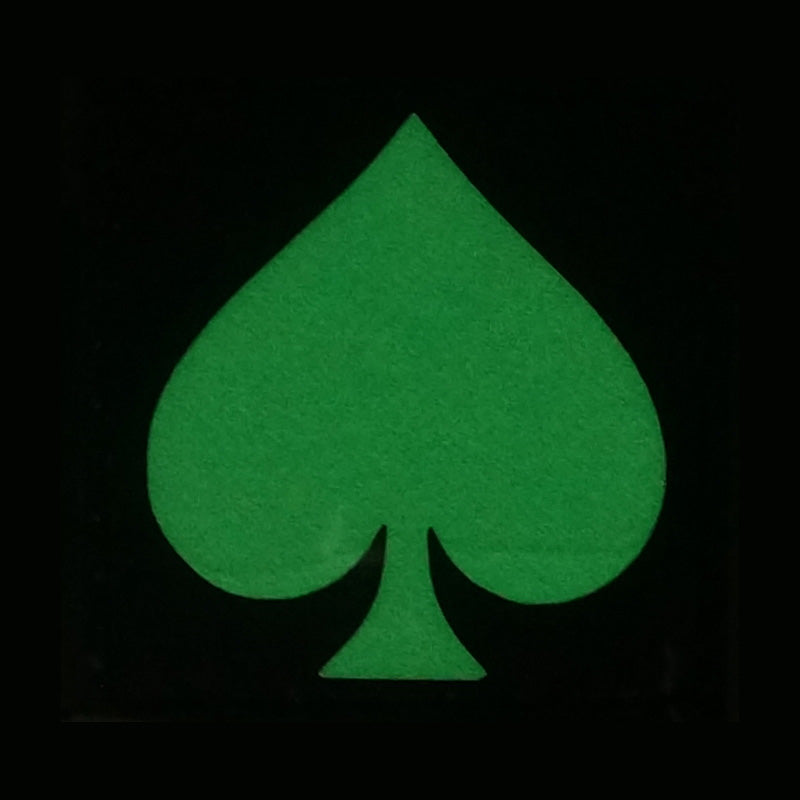 PLAYING CARD SYMBOL SPADES GITD PATCH - GLOW IN THE DARK