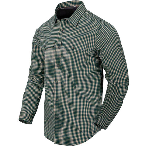 HELIKON-TEX COVERT CONCEALED CARRY SHIRT - SAVAGE GREEN CHECKERED