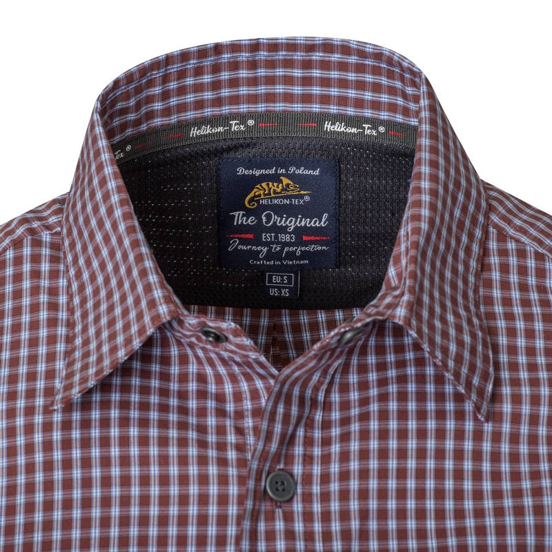 HELIKON-TEX COVERT CONCEALED CARRY SHIRT - SCARLET FLAME CHECKERED